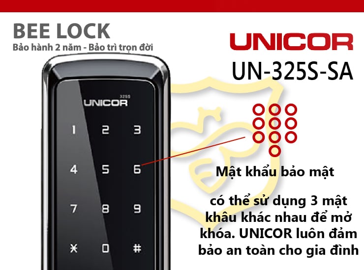 Khóa cửa điện tử Unicor UN 325S-SA