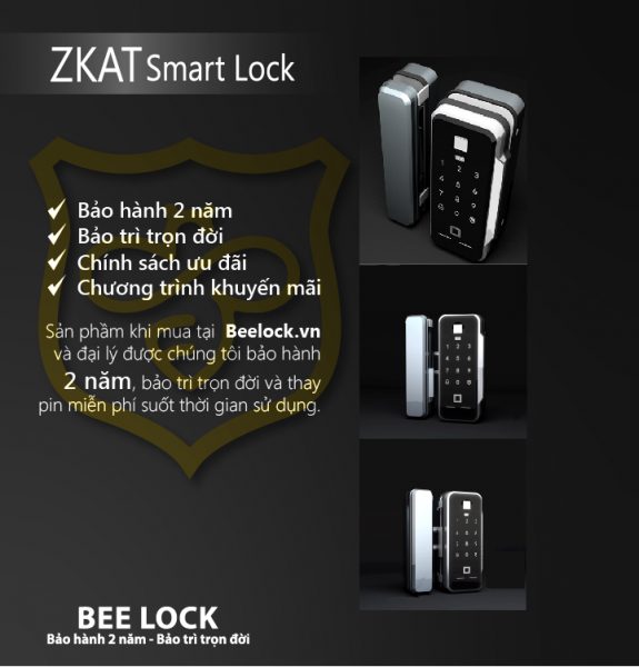 Khóa cửa vân tay cửa kính ZKAT SMart Lock