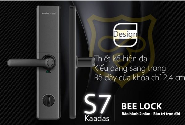 Thiết kế hiện đại khóa cửa vân tay Kaadas S7
