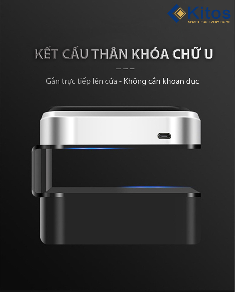 Khóa cửa kính mở qua App Kitos KT-GL50 Plus