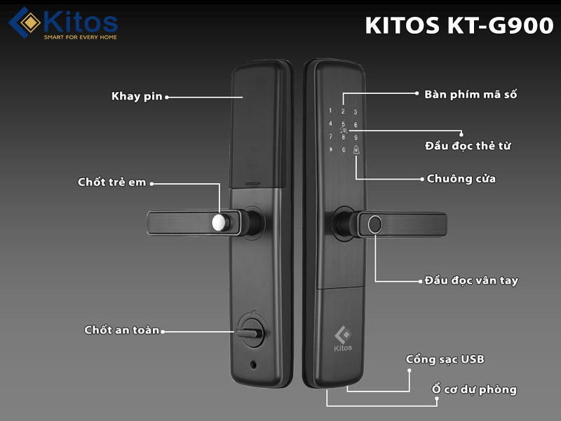 KhoÃ¡ cá»­a vÃ¢n tay Kitos KT-G900